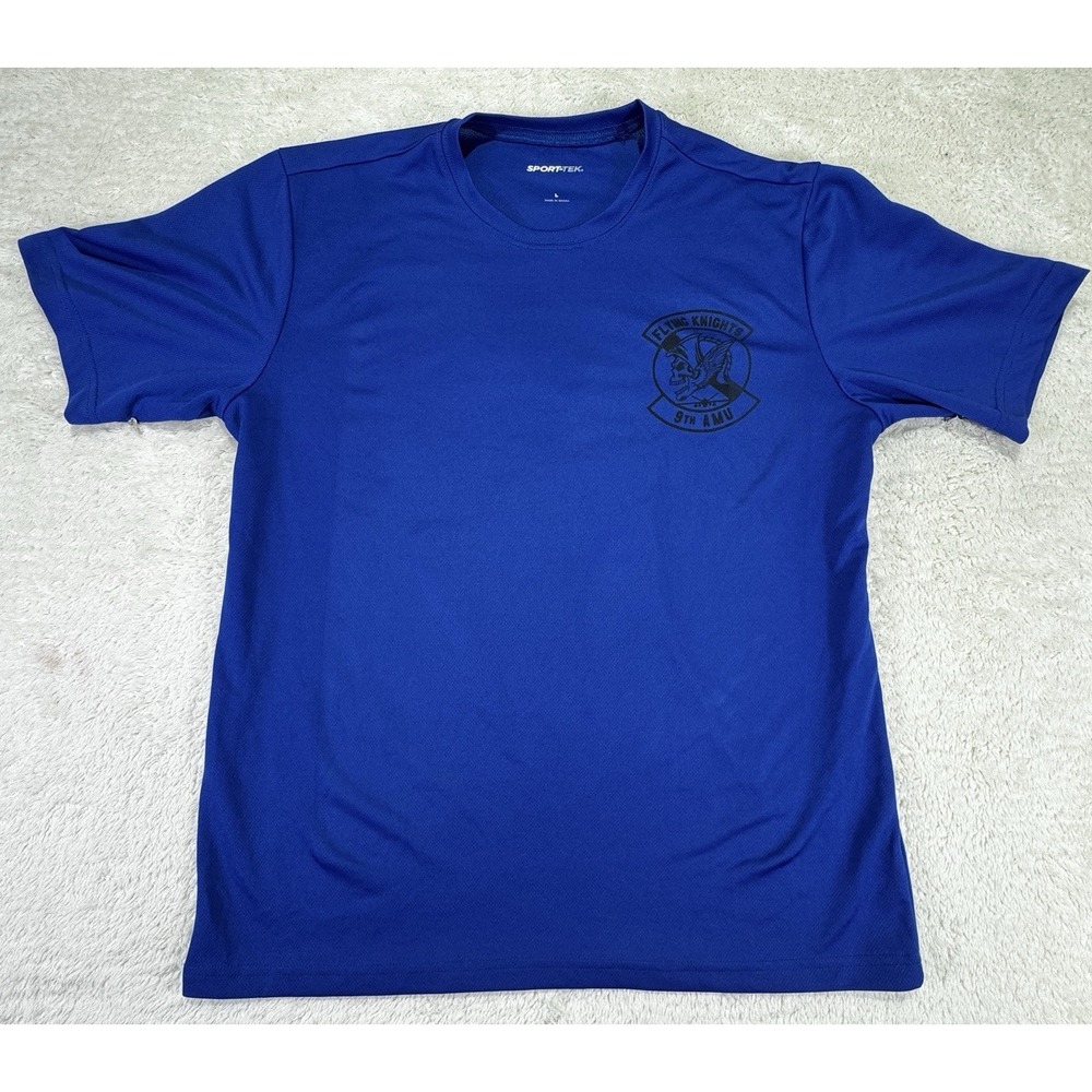 9th AMU "Flying Knights" military unit t-shirt on a Sport-Tek performance tee
